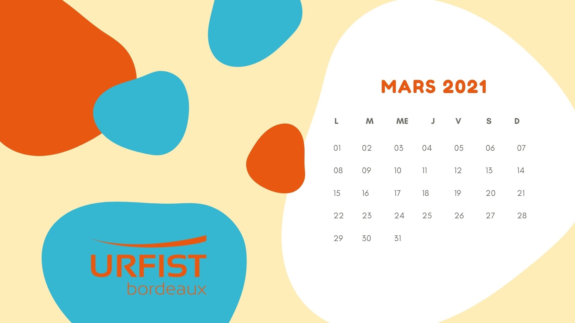 Calendrier Mars 2021